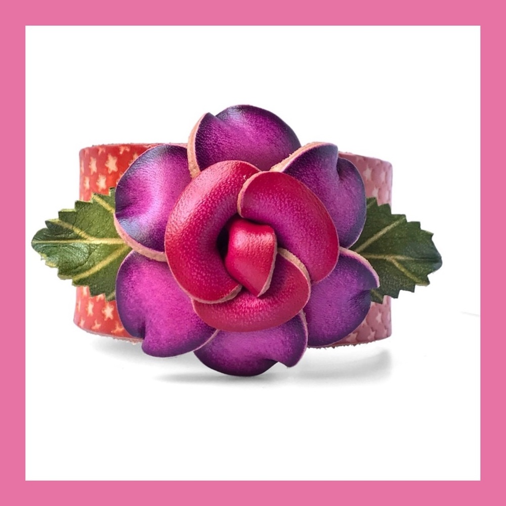 ❗️NEW❗️Genuine Leather Handcrafted/Handmade Floral Star Bracelet